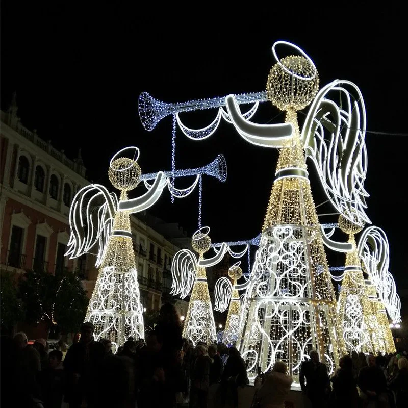 Outdoor street lighting decoration cartoon Christmas angel lights