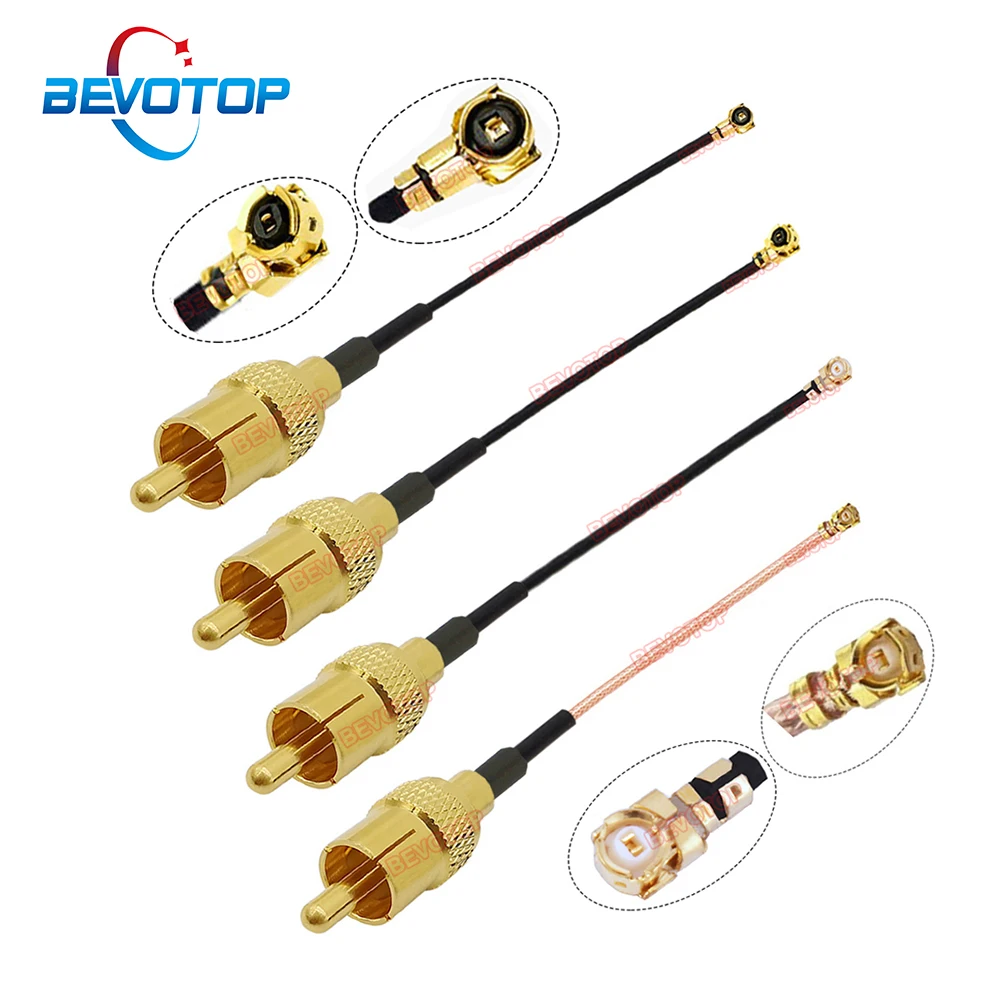 10PCS/LOT RCA to IPX Jumper RF1.13 / RF1.37 / RG178 Cable RCA Male to u.FL IPX-1(RF1) / IPX-4(RF4) Female Antenna Extension Cord