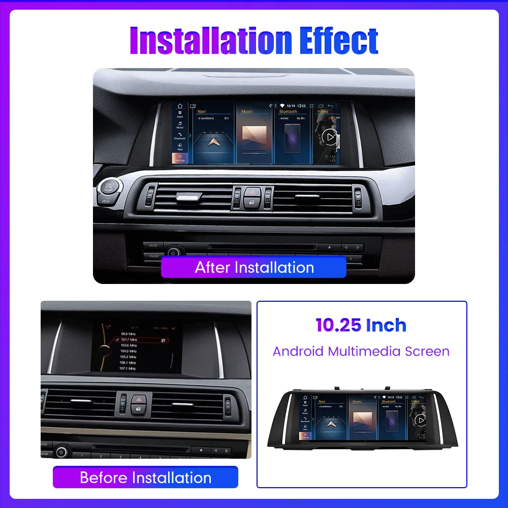10.25 Inch Android Car Radio For BMW 5 Series F10 F11 2011-2017 CIC NBT System GPS Navigation Multimedia Video Player Carplay