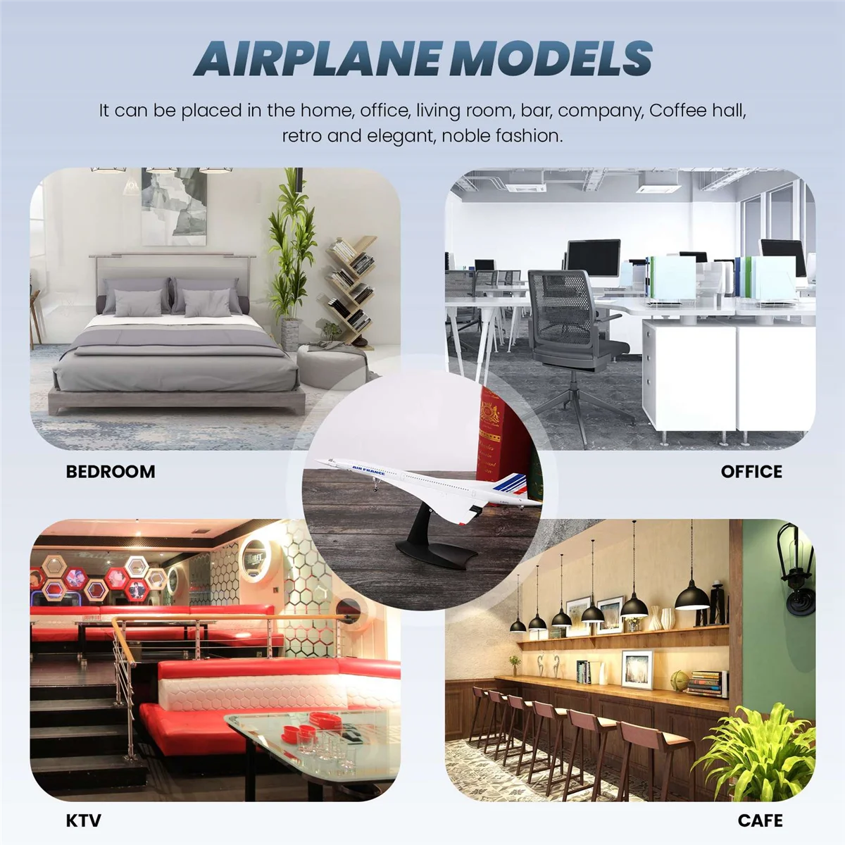 Avión de pasajeros supersónico, modelo de Air France Airways para colección de exhibición estática, 1/200