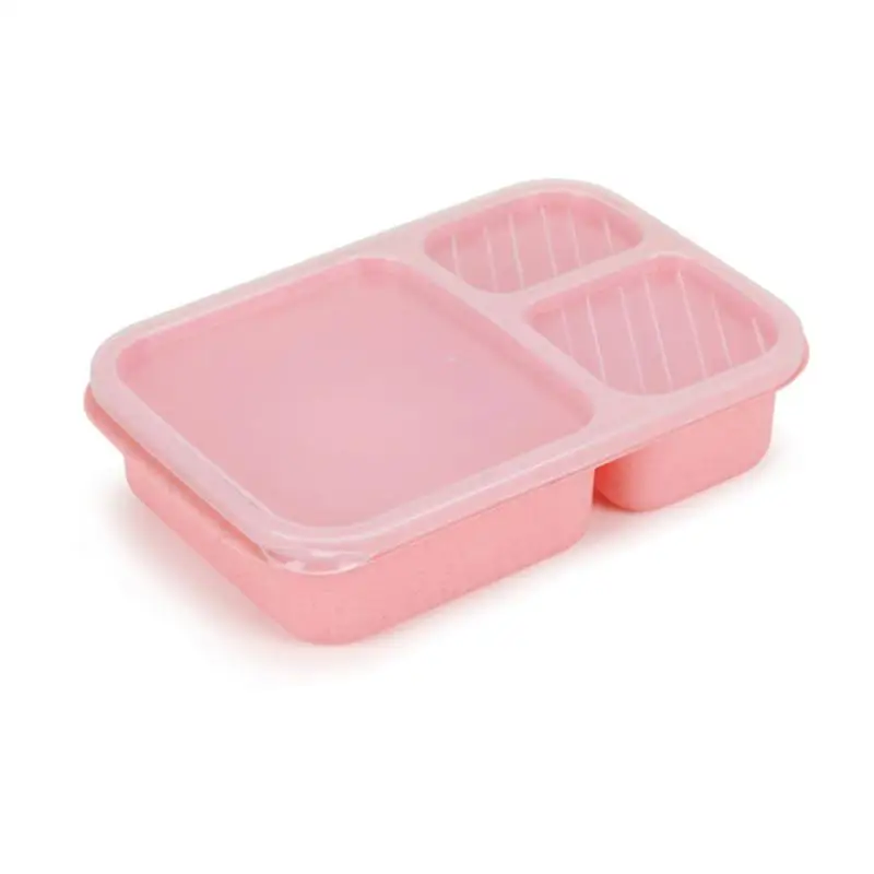 Portable Lunch Box Eco-friendily Wheat Straw Boxes Picnic Storage Box Fruit Container Compartmentalized Lunchbox for Kids Adult