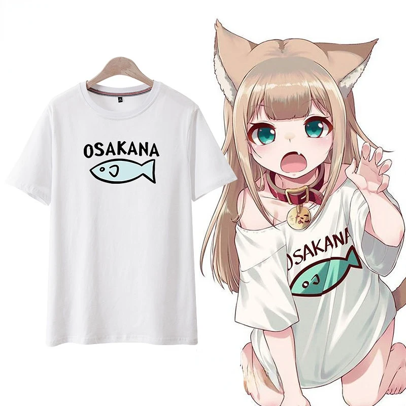 

Cat Girl COS Clothes Cat Girl Short Sleeve T-Shirt Anime Peripheral Men Women Teenagers OSAKANA