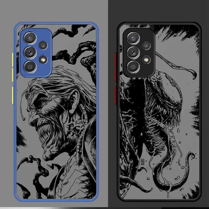 phone case for Samsung Galaxy A33 A24 A13 A52 A53 A70 A73 A22 A12 A42 Protective Sleeve Cover funda Superhero Venom Cool Marvel