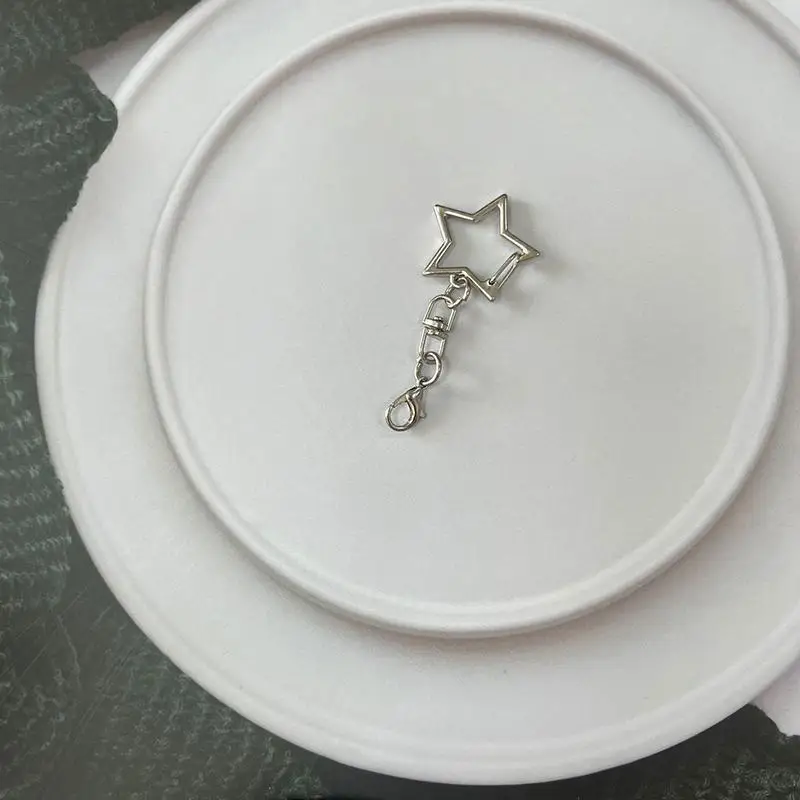 10Pcs Colorful Hollow Star Keychains With Lobster Clasp For Bag Decoration Key Pendant DIY Craft Projects