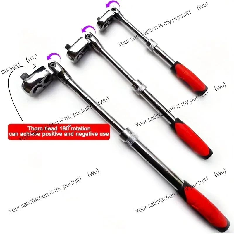 ZOCI Carbon Steel Telescopic Ratchet Automatic Quick Release Wrench, 1/4, 1/2, 3/8 Inch, 72 Tooth