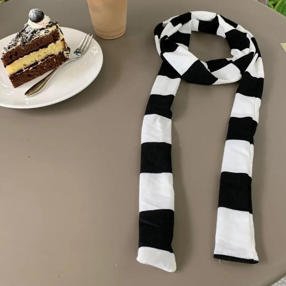 

Women Scarf Striped Print Thin Long Scarf Harajuku Style Lightweight Breathable Cotton Scarf Girl Neck Wrap Хлопковый Шарф