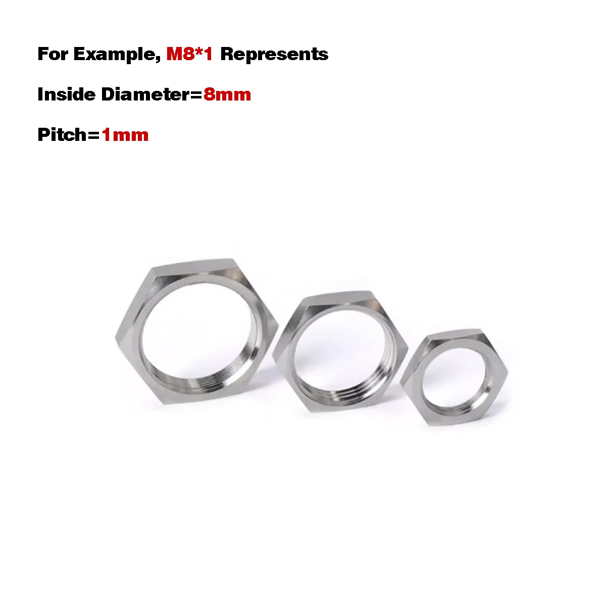 304 Stainless Steel Hexagonal Thin Nut / Water Tank Joint Locking Nut