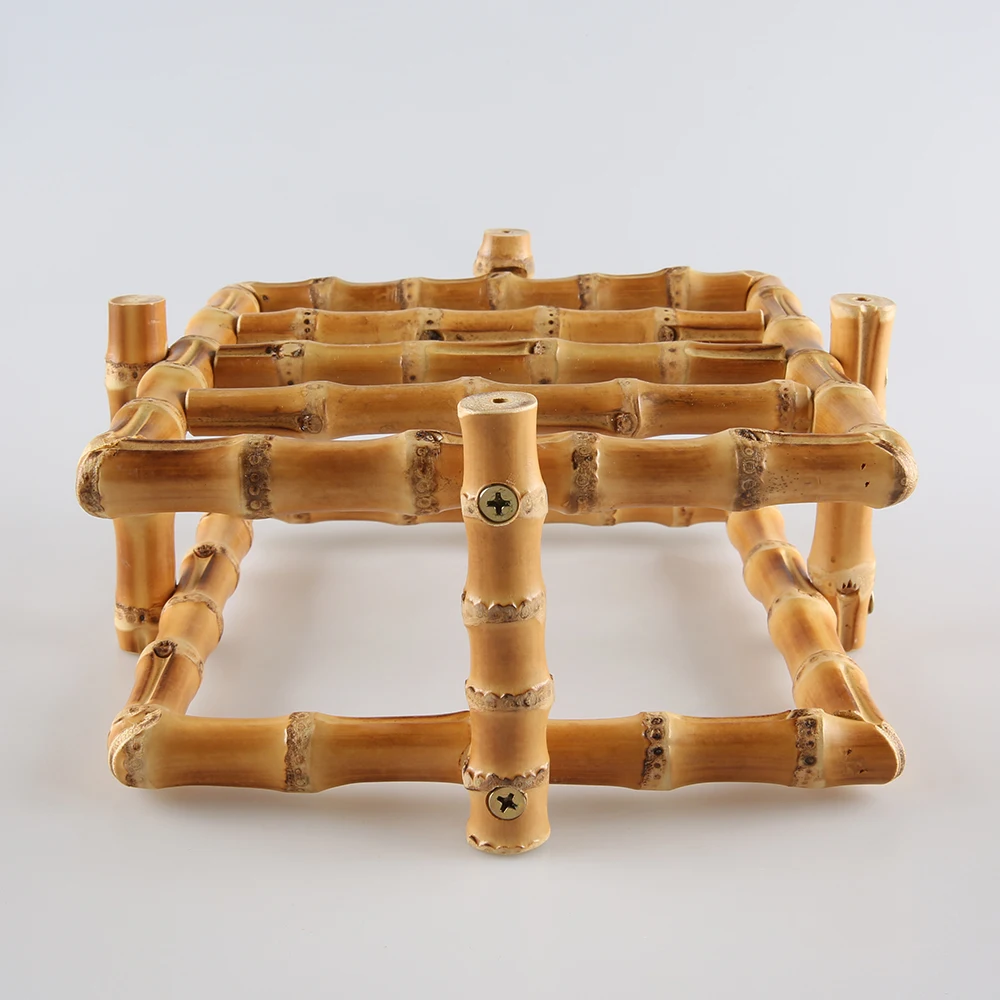 Towel Tray Vintage Unique Handmade KD Structure Knockdown Detachable Wood Rattan Bamboo Root Napkin Holder view 6