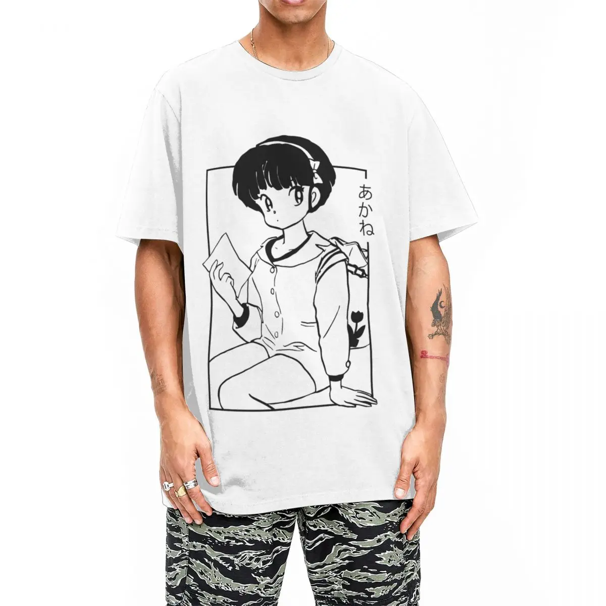 Akane T-Shirt For Men Women Cotton Tops Hip Hop Ranma Anime Round Neck Short Sleeve