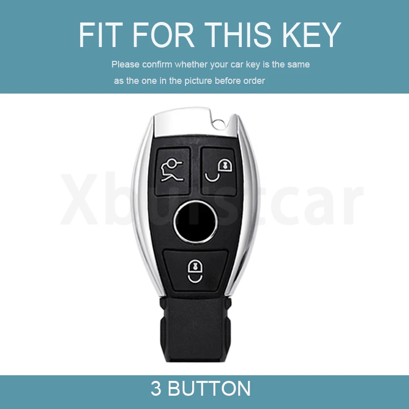 Leather TPU Auto Car Key Case Cover Shell Fob For Mercedes Bnez W203 W210 W211 W204 W176 A B C E R Class AMG CLA GLC GLA GLK view 2