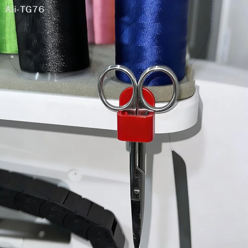 [P] Sewing Machine Scissor Storage Box With Adhesive Backing Versatile For Storing Scissors, Tweezers, And Thread Cutter Holders