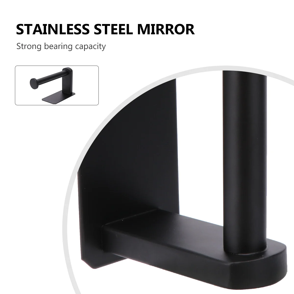 

Stainless Steel Roll Paper Holder Black Bathroom Tissue Rack Easy Install Strong Adhesive Waterproof Roll Paper Rack