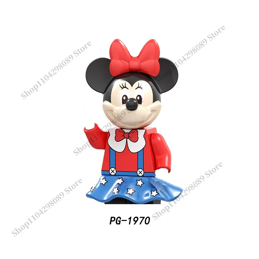 ألعاب مكعبات الرسوم المتحركة ديزني ميكي سيمبسون MINI بنة التماثيل هدايا الأطفال تجميع ألعاب الطوب