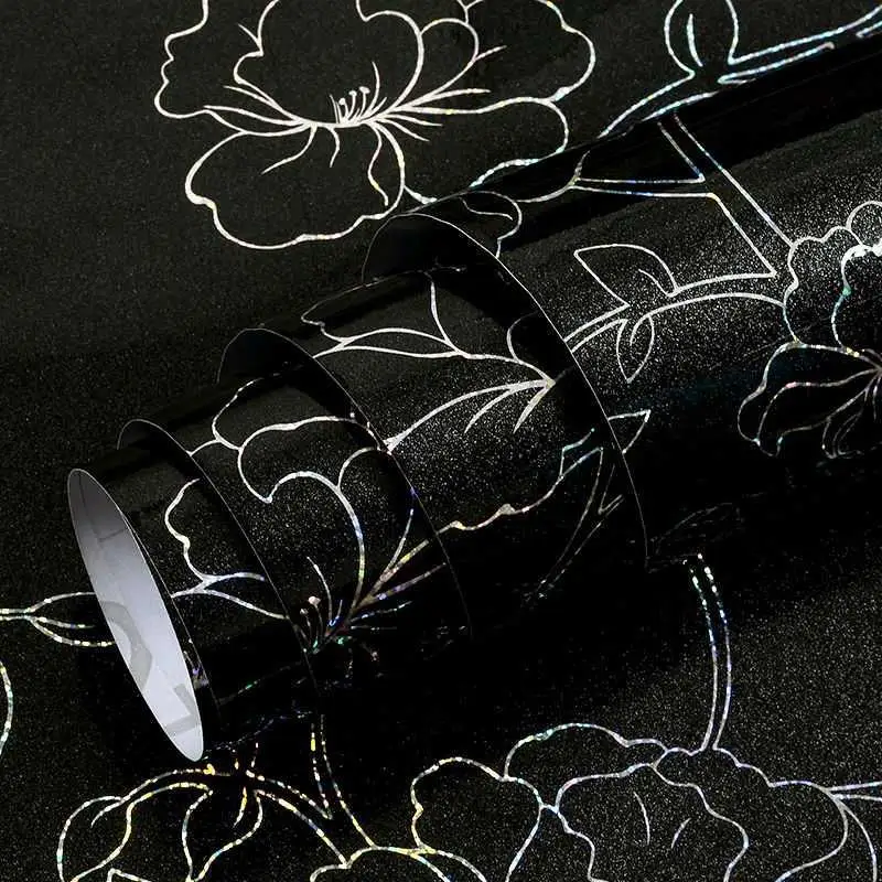 Pegatina De pared impermeable De pintura brillante, película decorativa De PVC autoadhesiva, Papel tapiz De pared para muebles antiguos, armario