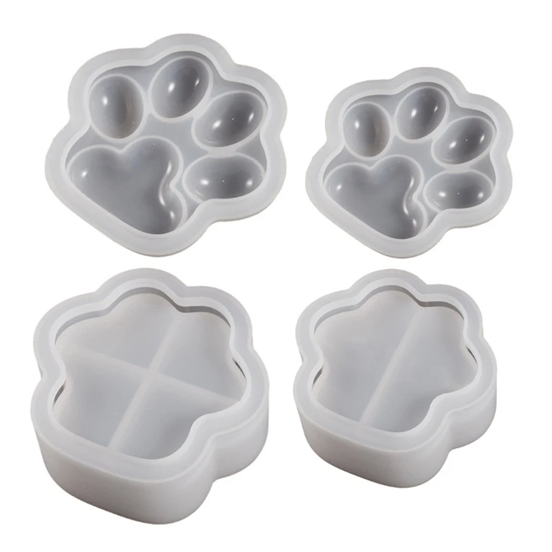 Cat Paw Storage Box Silicone Molds 3D Epoxy Resin Mold Crafts Making Supplies C1FC