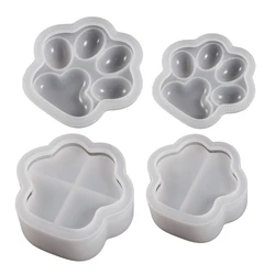 Caja almacenamiento Pata Gato, moldes silicona 3D, Molde resina Epoxy, suministros para manualidades C1FC