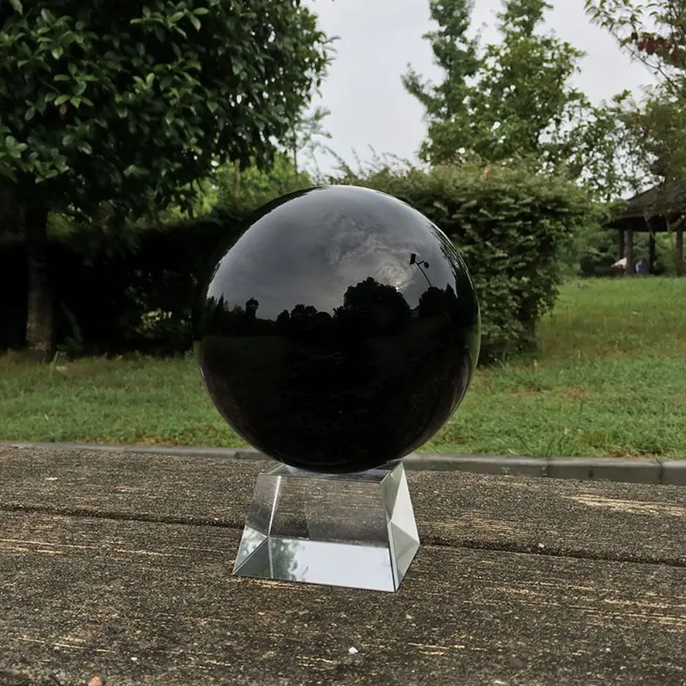 Home Decor Round Black Obsidian Sphere 20/30/40/50mm Large Crystal Ball Exquisite Crystal Ornament Collectibles