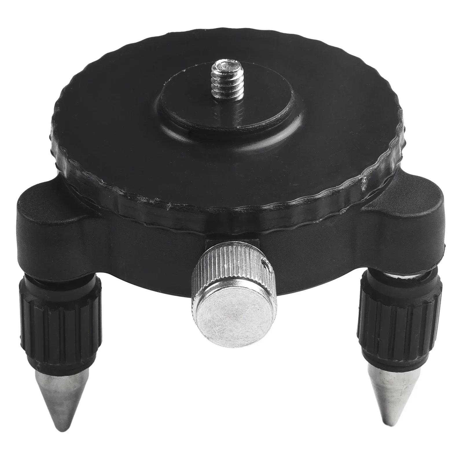 360 Degree Rotation Base Tripod Bracket for Level Meter Adapter, Black + Silver, Suitable for Construction Tool Parts