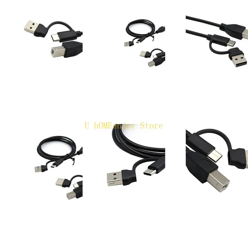 B0KF Durable USB Cable USB TYPE C Male To USB2.0 Type-B Male OTG Cable Long lasting