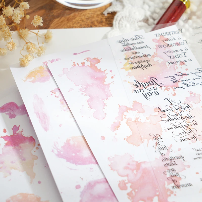 Journal GO 10pcs/lot Watercolor Trace Sticker Creative DIY Journal Collage Scrapbooking Decor Romance of Watercolor Stickers