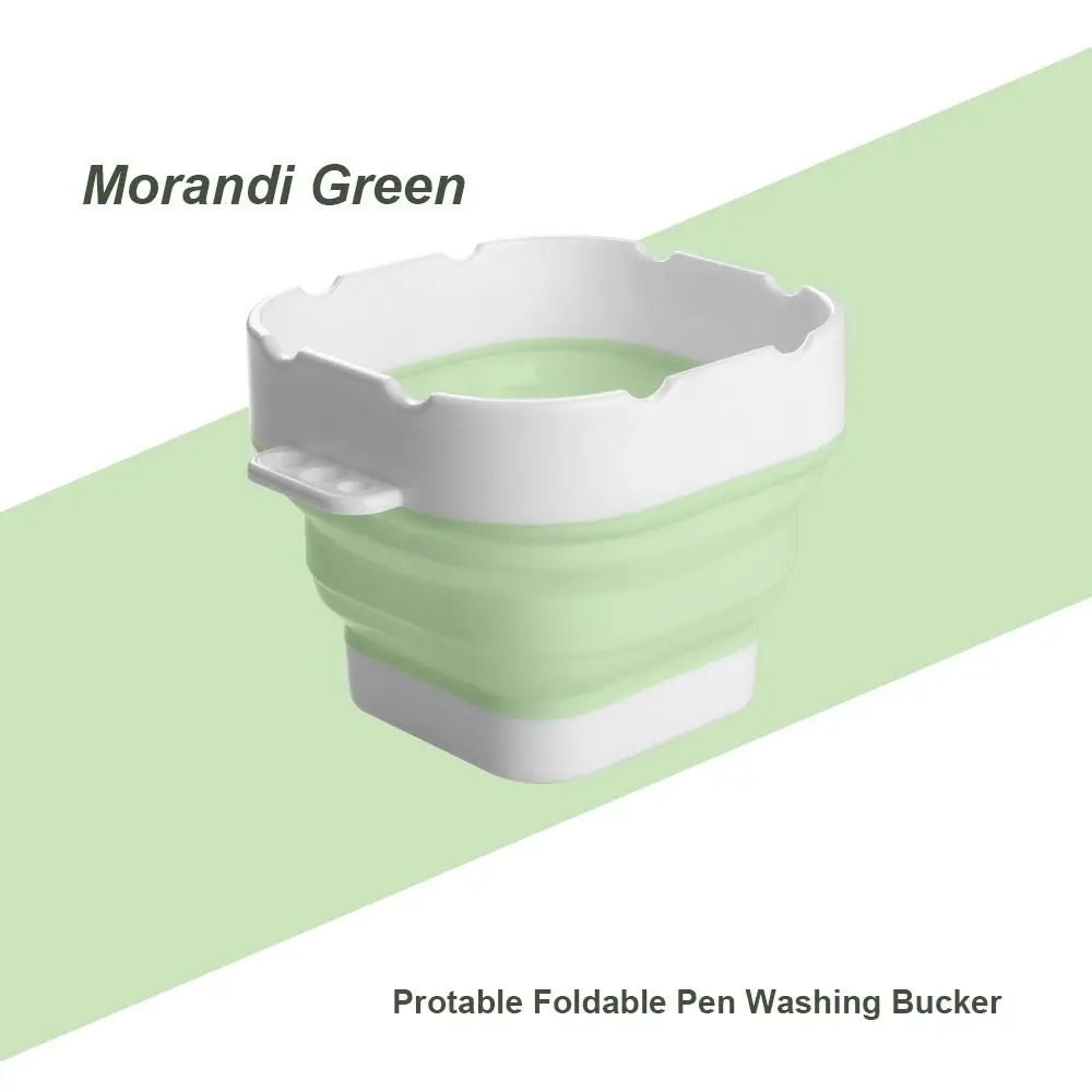 Morandi Color Mini Secchio per Vernice Portatile Pieghevole Pieghevole Lavabo Porta Pennello antiscivolo Penna Pennello Rondella Pittura a Olio