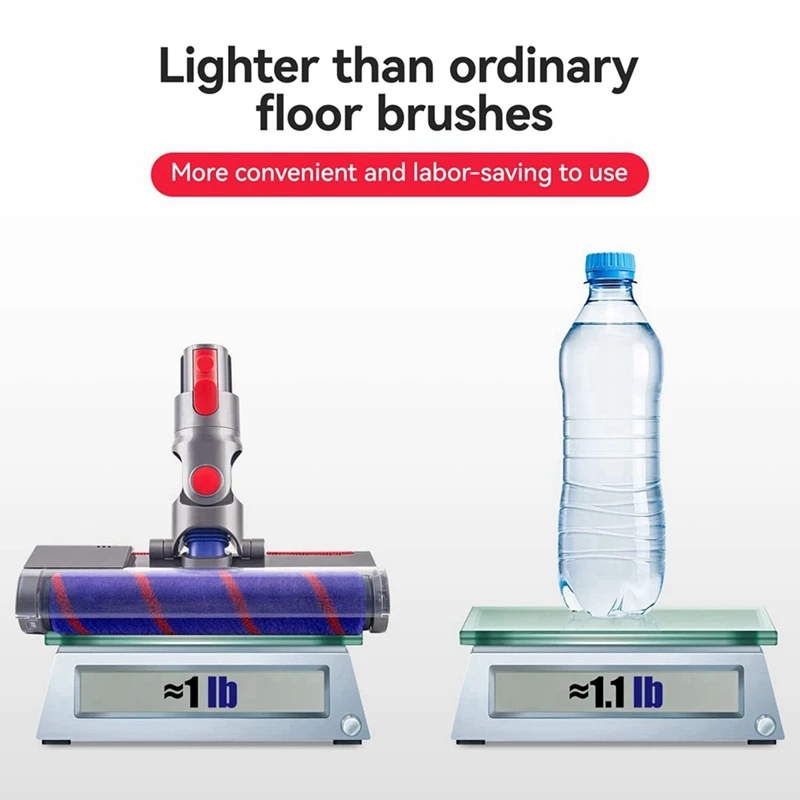 2X kepala sikat rol lembut untuk Dyson V7 V8 V10 V11 V15, bagian penyedot debu tongkat tanpa kabel perlengkapan lantai kayu keras