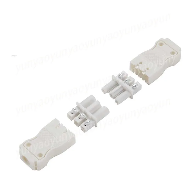 3-Pin Male and Female Pair Plug-in Terminal Plug-in Connector GST18 White Three-position Flat Copper Terminal