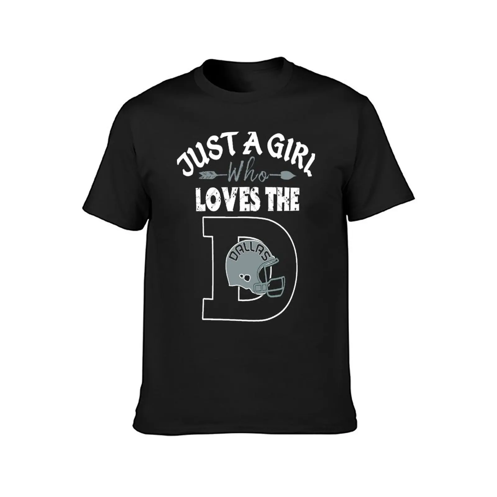 Just A Girl Who Loves The Dallas D Funny Retro Football T-Shirt graphics plus sizes t shirt for men