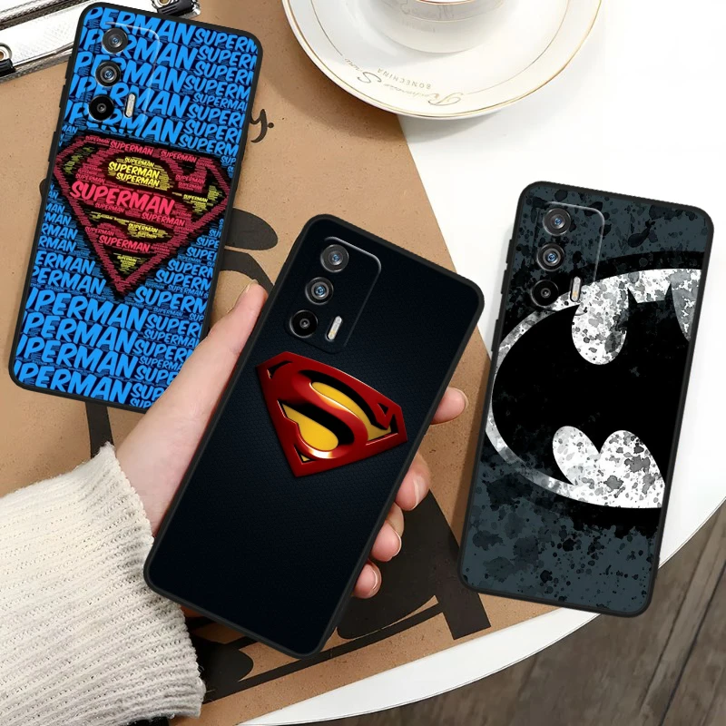 Superhero Superman For OPPO Realme GT Neo 10 9i 8i 7i 6s 5 Narzo 50i 50A 240W Pro Plus Black Soft Phone Case