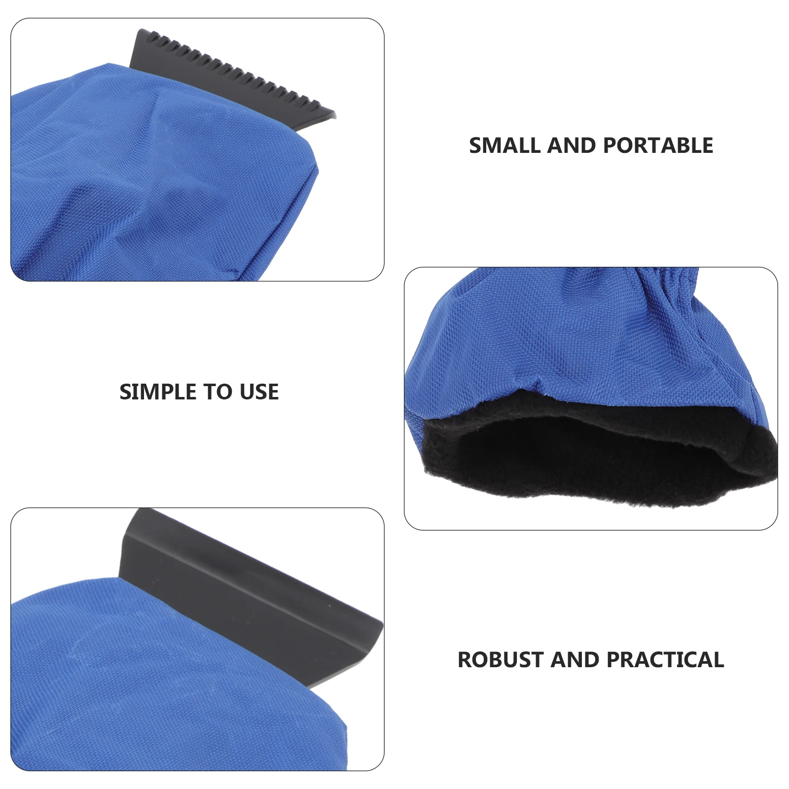 

Portable Car Windshield Snow Removal Tool Durable PP Fabric Mittens Ice Scraper Vehicle Glove Box Storage Lightweight