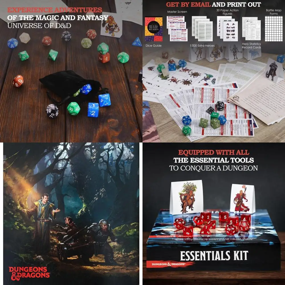

D&D 5th Edition Beginner Kit: Includes 6 Dice, Flannel Bag, Miniatures, Screen, and Printables