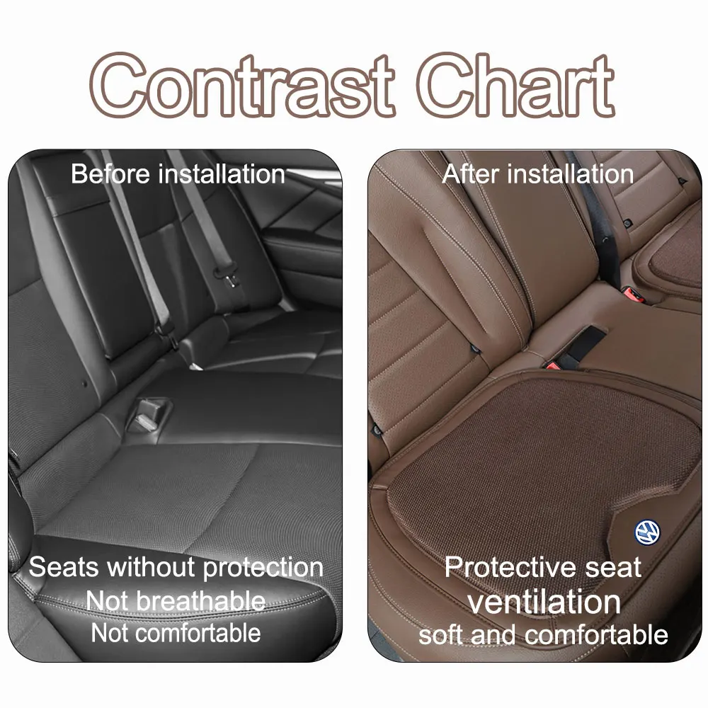 Summer Car Seat Cover Breathable Four Seasons Car Seat Cushion Protector Pad Front Pad Fit for Volkswagen Jetta Golf Beetle GTI