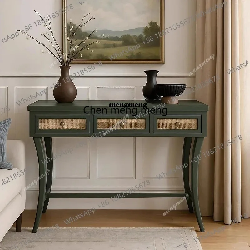 medieval entrance table foyer  entrance platform, very narrow aisle, living room entrance cabinet against the wall table
