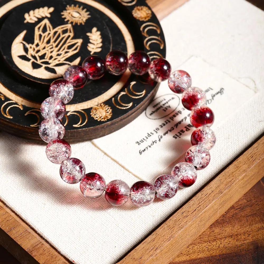 Anti-anxiety Golden Strawberry Crystal Super 7 Fashion Bracelet, clears negative emotions and promotes the positive emotions