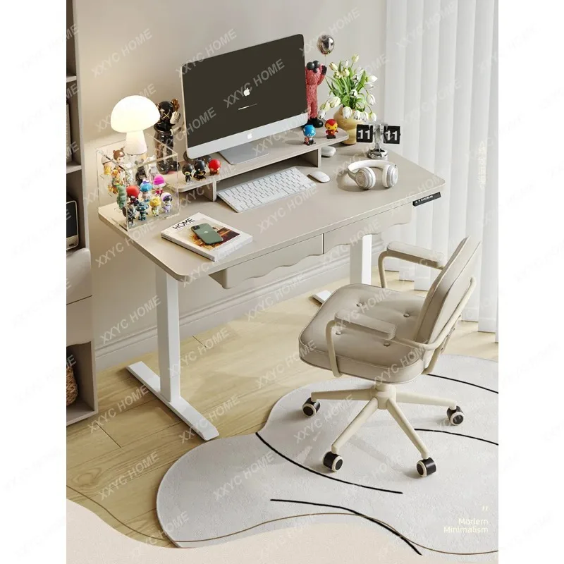 AA  Electric Height Adjustable Desk Study  Style Home Computer Desk with Drawer Chair