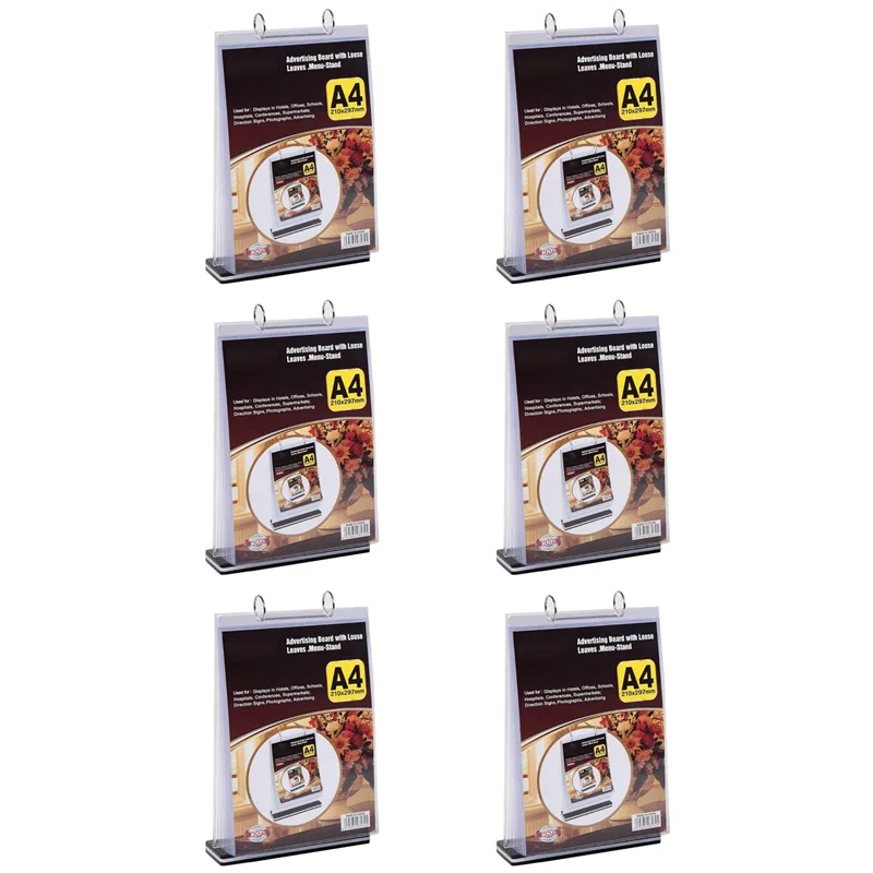 

【ADORN】6X A4 многосторонняя откидная подставка для карточек, съемная этикетка, держатель для бизнес-меню