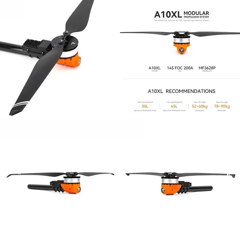 A10XL 12S-14S IPX6 KV130 brushless motor 30L 40L load capacity, agricultural motor kit accessories