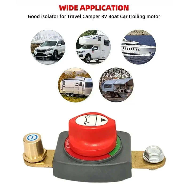 مفتاح فصل البطارية، تشغيل/إيقاف عازل البطارية قطع الطاقة أجزاء قواطع الدائرة الرئيسية للسيارة/Rv/Boat-AT80 #4