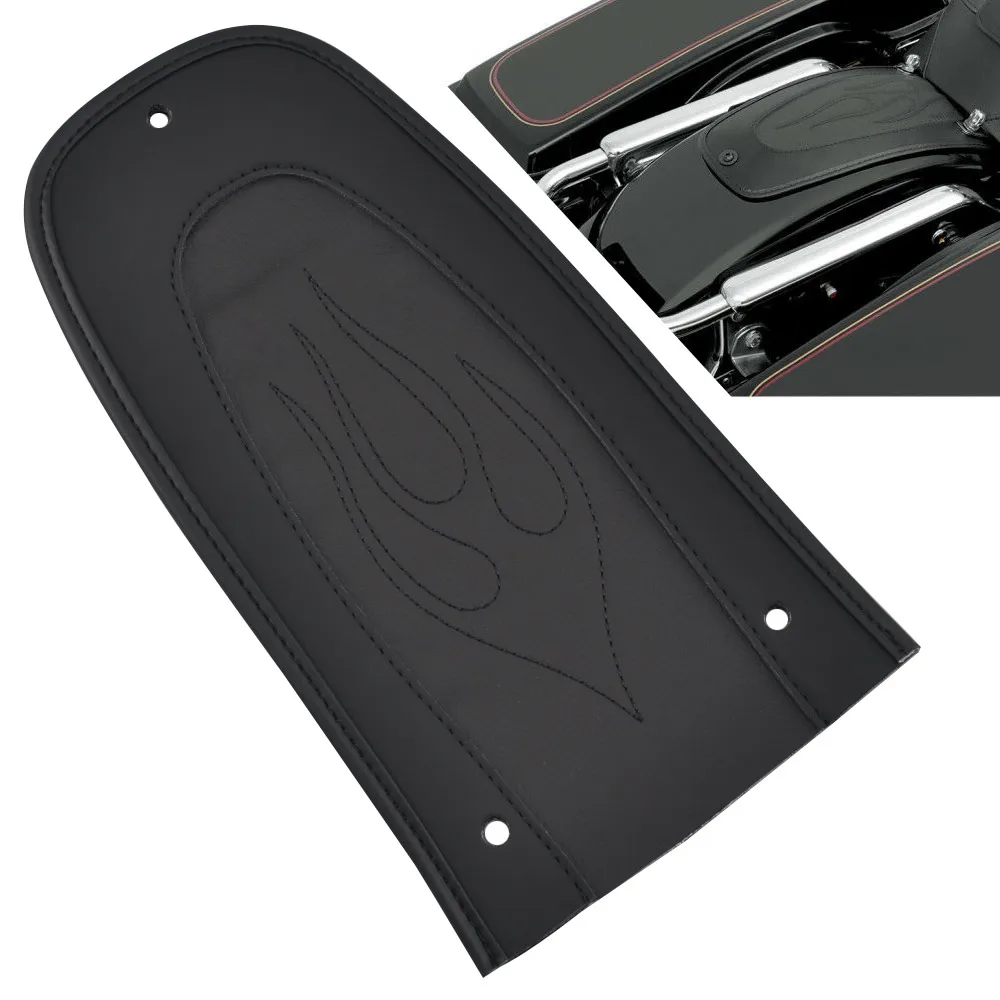 Motorcycle Flame Stitch Leather Rear Fender Bib Cover Pad Accessorie Fit For Touring Electra Glide Classic EFI FLHTCI  1997 2006