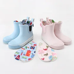 New Boys Girls Rubber Rain Boots Children Waterproof Rainboots Non-slip Wellies Shoes For Kids