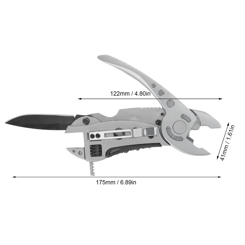 Adjustable Wrench Multitool Multitool Camping Multi Tool Plier Screwdriver Bits Pliers Survival Emergency Gear Assembly Be Used