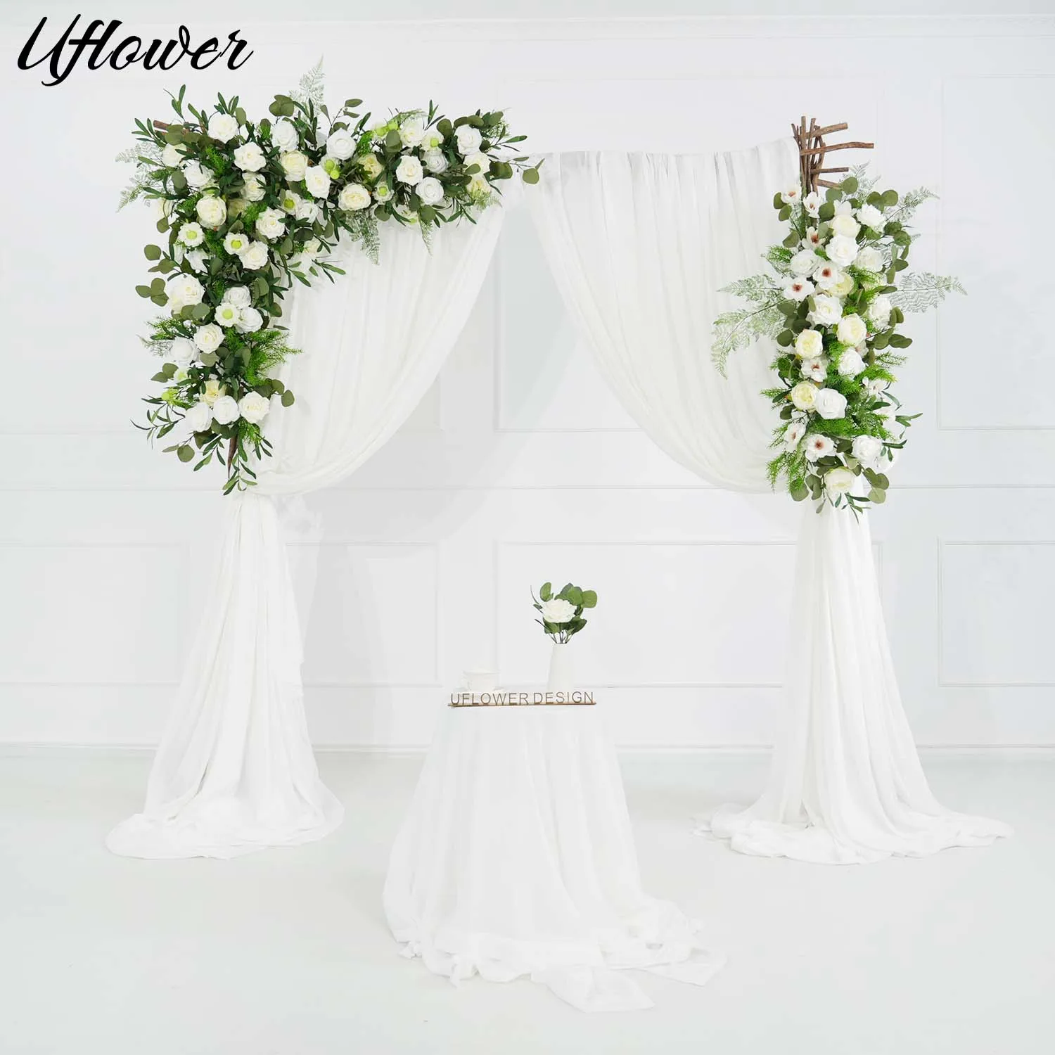 

Uflower Wedding Flower Simulation Artificia Silk Flowers Arch Window Party Decoration Wedding Props T Stage Hanging Flower Row