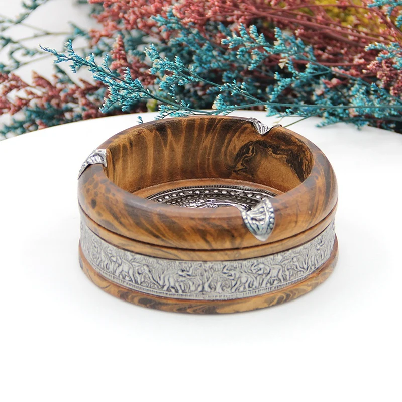 N85R-3 Inch Wooden Ashtray, Tobacco Tray,Cigar Holder, Wooden Ashtray