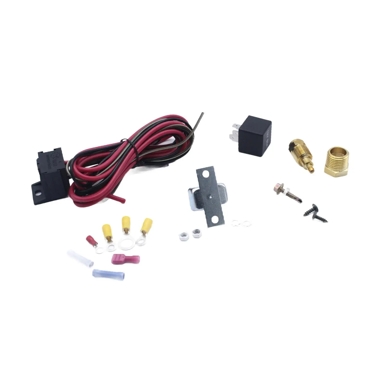 Electric Car Fan Thermostat Kit Temperature Control Relay 185-200 Degree Sensor for Engine Cooling