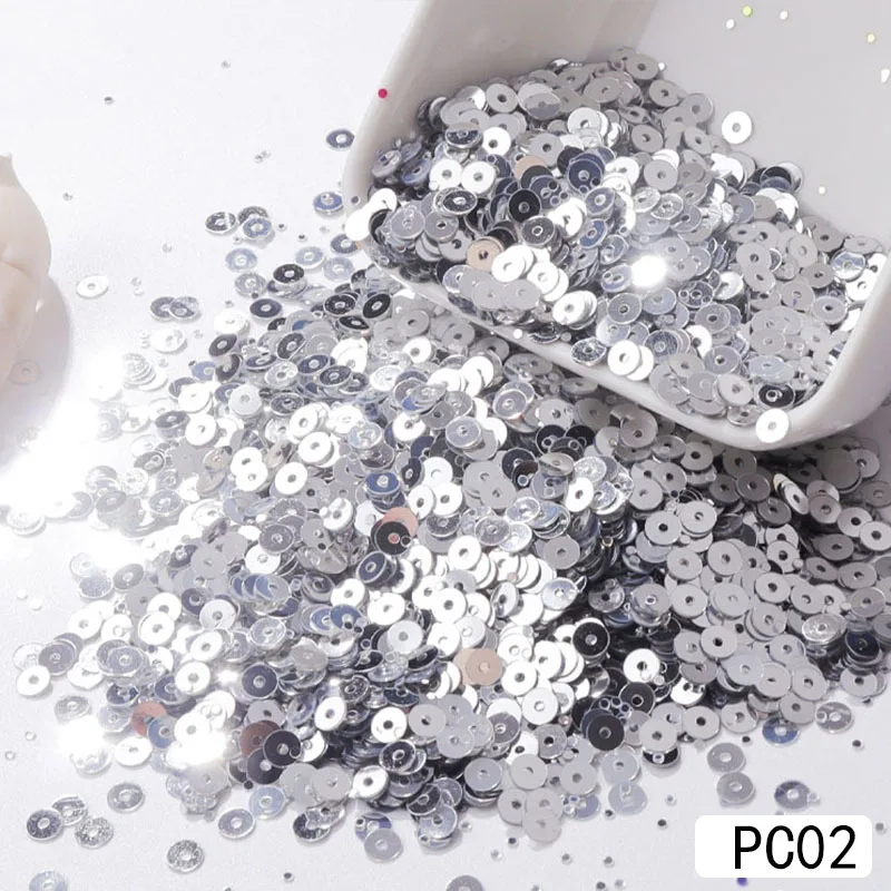 2/3/4/6mm round medium hole sequins gold silver white transparent beads DIY hand sewn embroidery wedding accessories