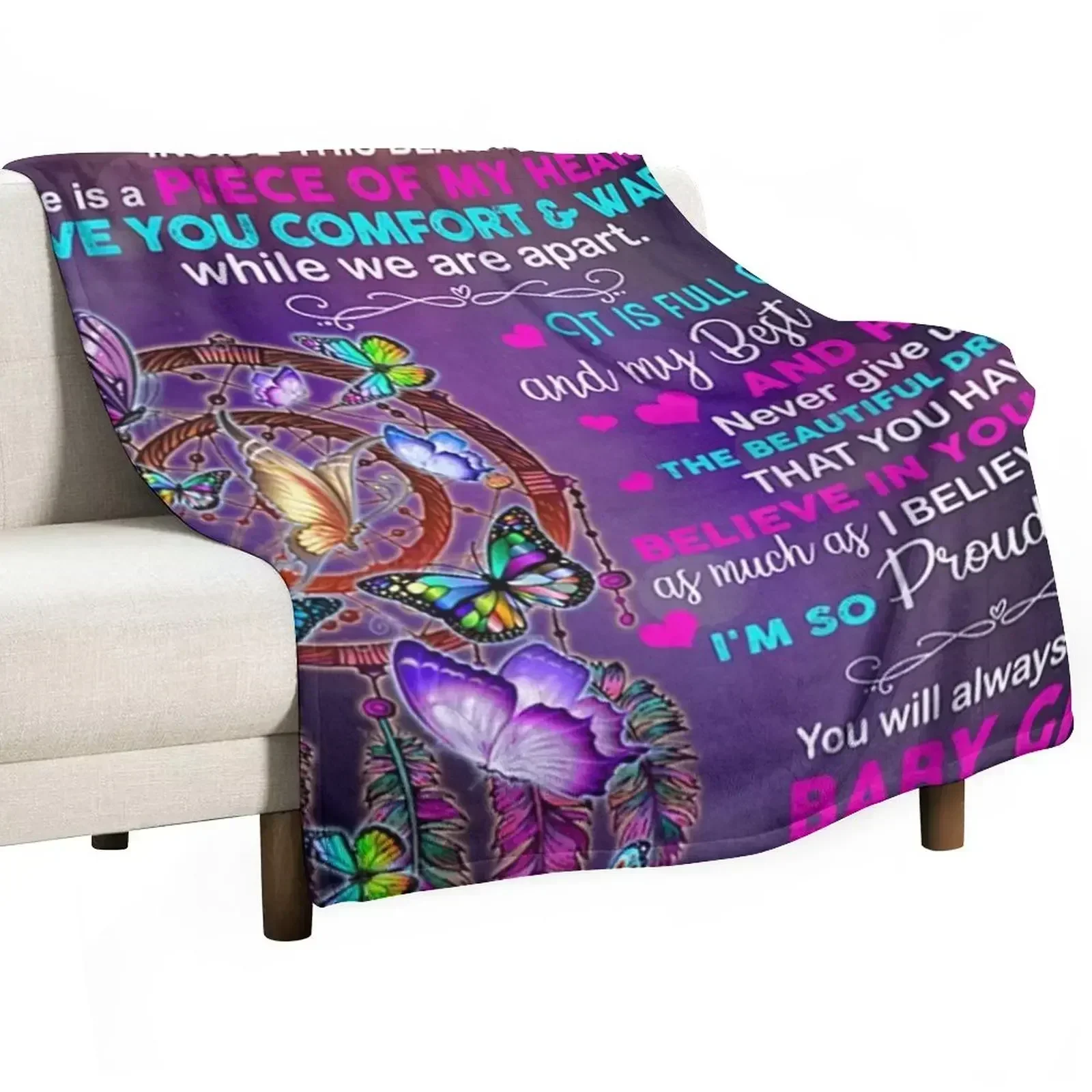 To My Daughter Inside This Blanket Throw Blanket Baby for winter Extra Large Throw Fashion Sofas Sofa Quilt anime Blankets