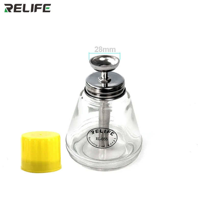 RELIFE Glass Solvent Bottle RL-055 Metal Suction Pipe Pressing Type Automatic Water Bottle Copper Core Alcohol Bottle