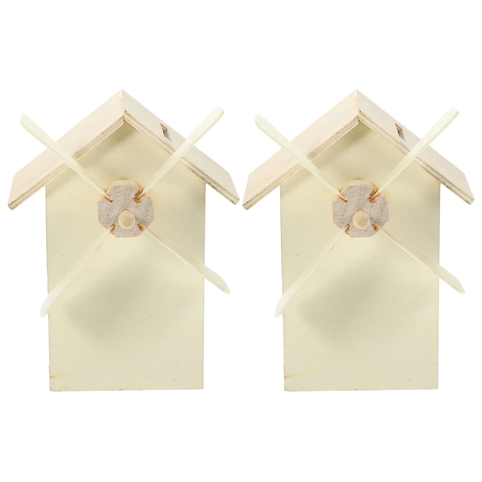 Vaguelly 2 pçs cofrinho de madeira kit inacabado crianças armazenamento brinquedo caixa de dinheiro moinho de vento design artesanato