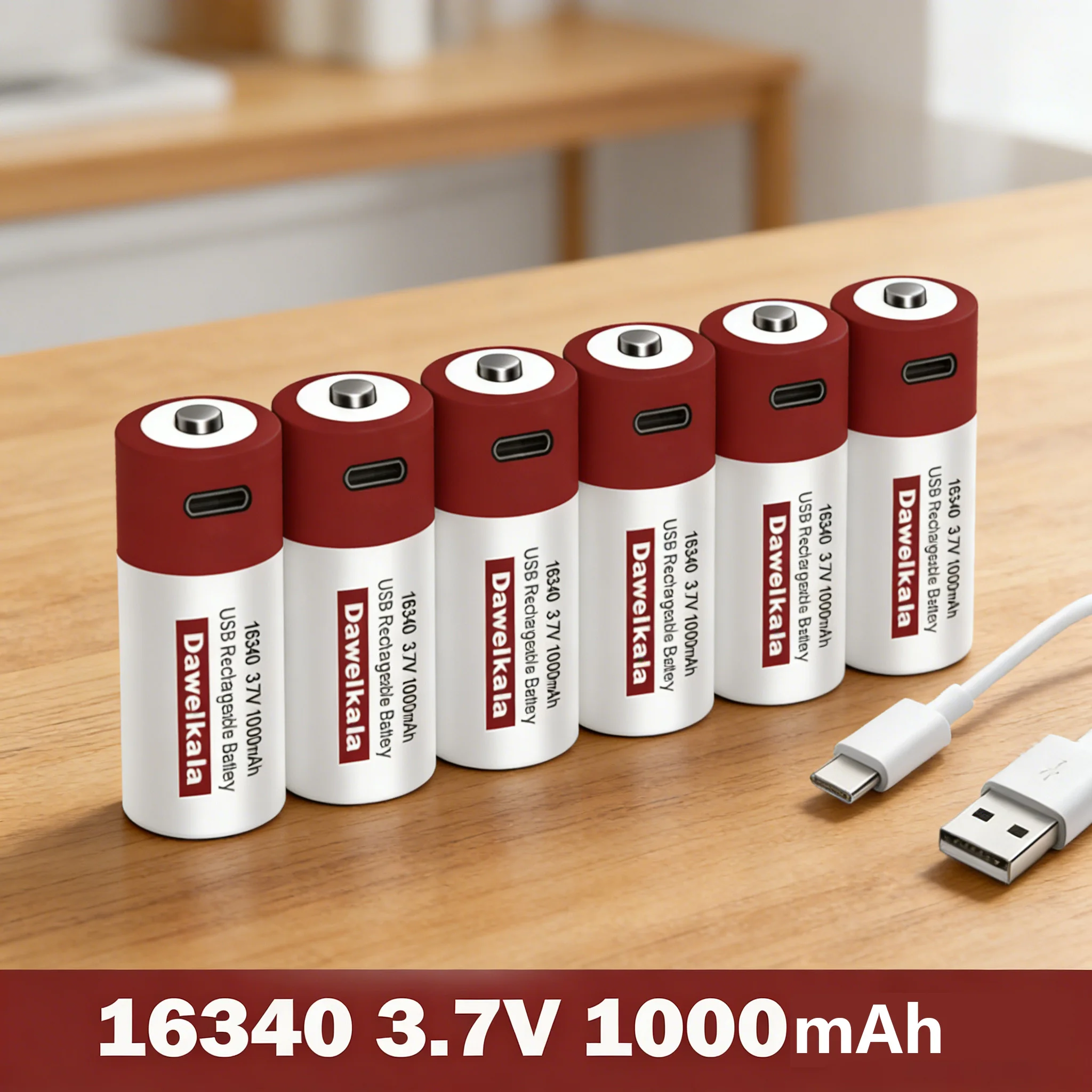 1-10pcs New USB Fast Charging Battery SHSEJA CR123A 123A CR123 ICR 16340 3.7V Lithium-Ion Battery at 1000mAh