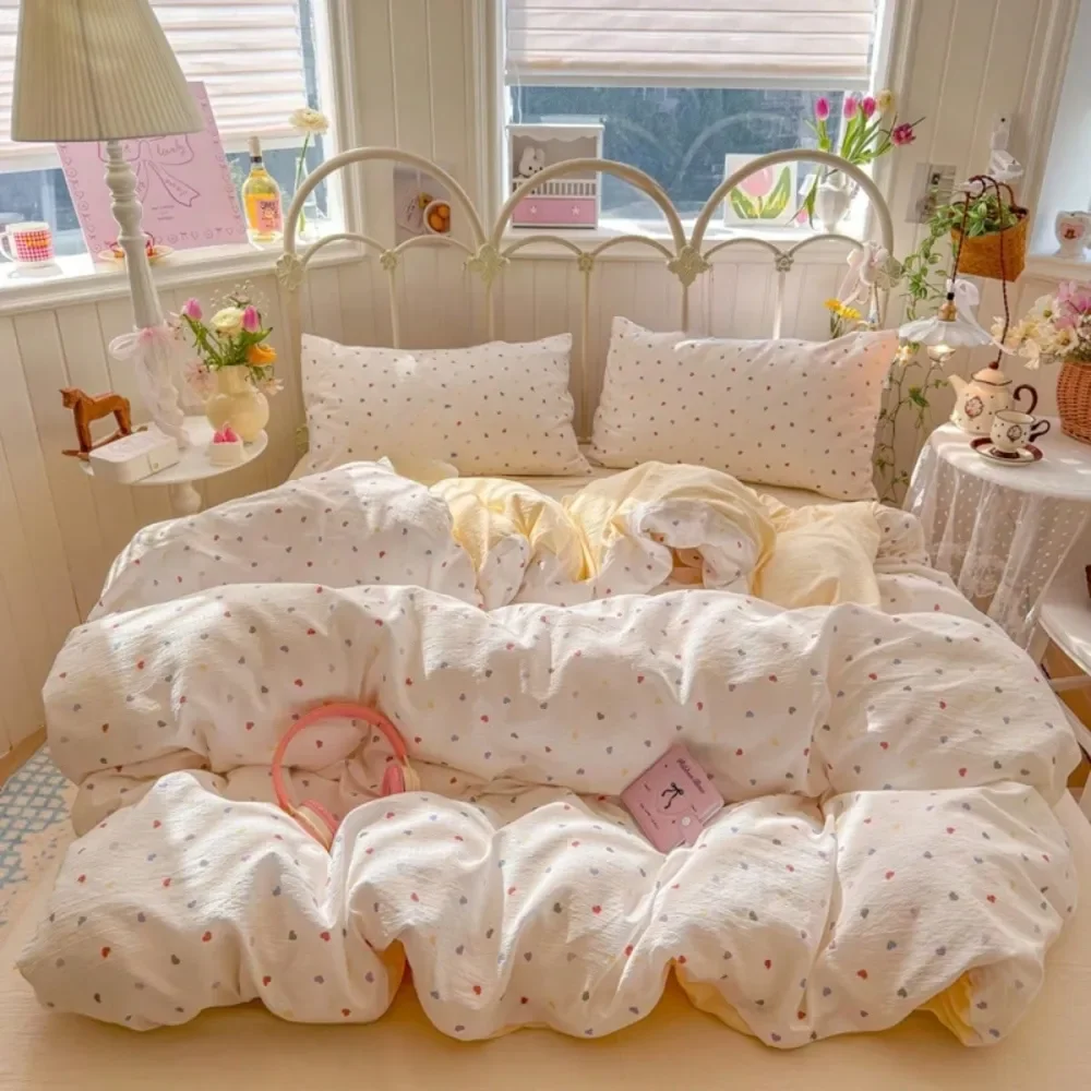 

Polyester Minimalist Printed Bedding Set, Suitable For Boys Girls Dorm, Includes 1 Duvet Cover 2 Pillowcases, Soft Breathable,
